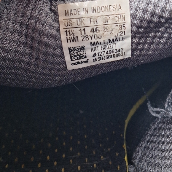 Adidas Kaptir 2.0 Char/Blk Athletic Running Shoes H00277 - Picture 11 of 12